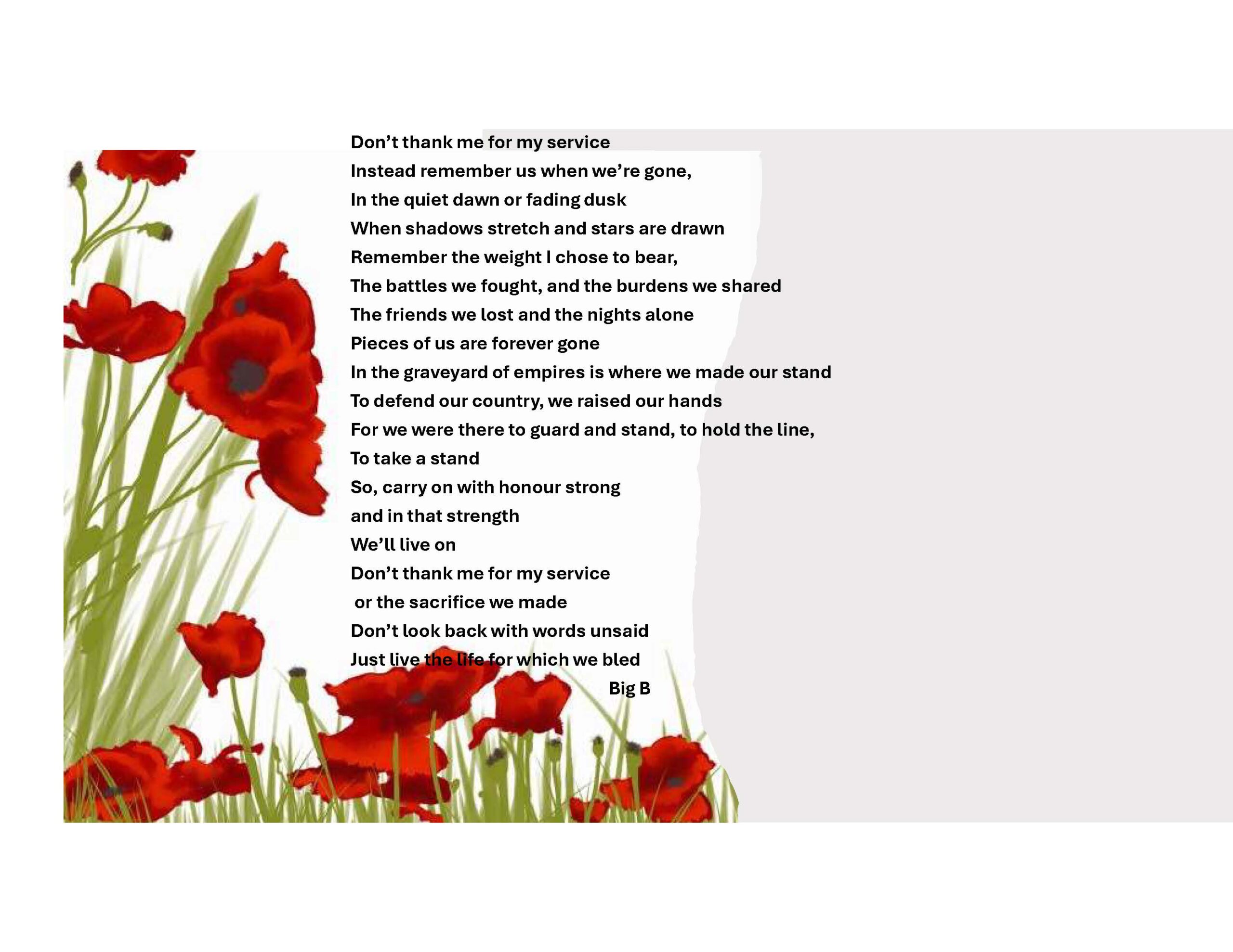 Brian’s Remembrance Poem