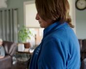 Dr. Manuela Joannou facilitating a trauma support group session in a calm clinical setting focused on PTSD recovery and therapeutic care programs.